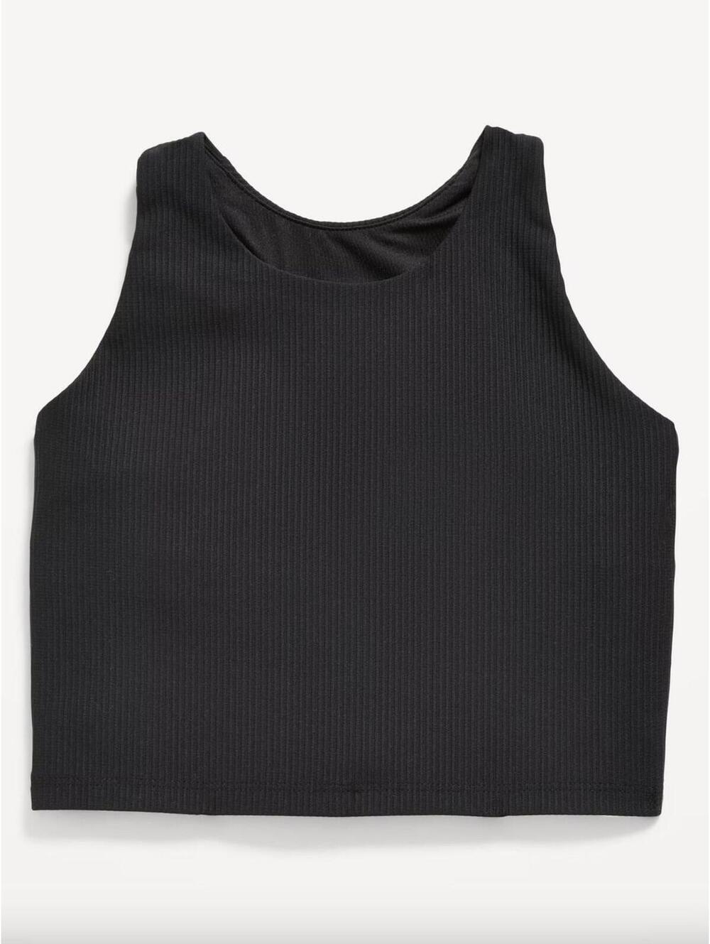 (RFB2) Girl XXL Black Old Navy PowerSoft Longline Sports Bra Stretchy Activewear